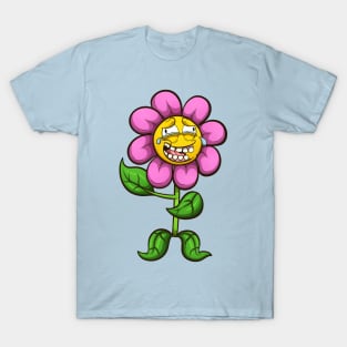 Laughing Cartoon Flower T-Shirt